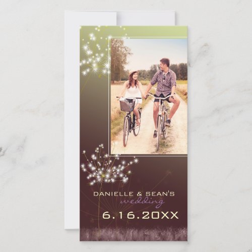 Glitzy Dandelions Wedding Save the Date Photo card