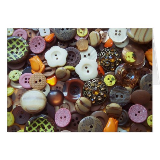 Glitzy Earth Tone Buttons Cards (Front Horizontal)