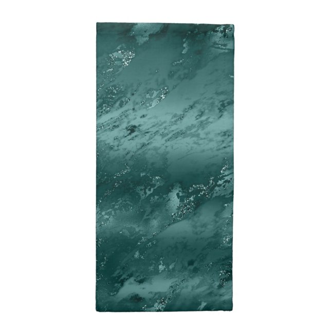 Glitzy Emerald Green Ombre Marble     Cloth Napkin (Half Fold)