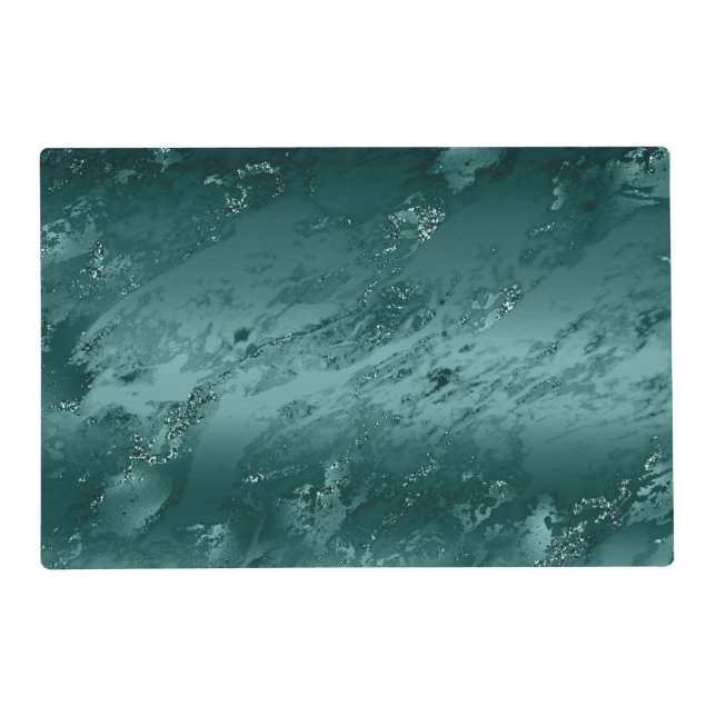Glitzy Emerald Green Ombre Marble       Placemat (Front)