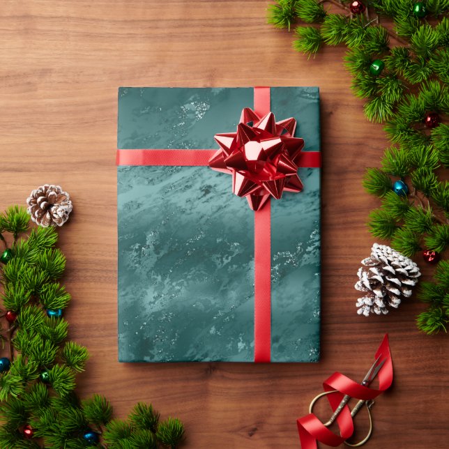Glitzy Emerald Green Ombre Marble   Wrapping Paper (Holiday Gift)