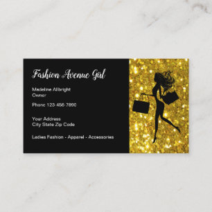 Glitzy Fashion And Apparel Business Card