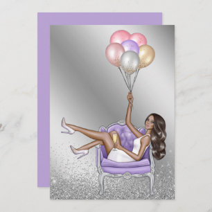 Glitzy Fashionista Bachelorette Party Invitation