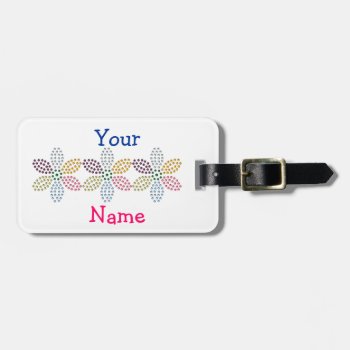 Glitzy Flowered Personaled Luggage Tags Template by Dmargie1029 at Zazzle