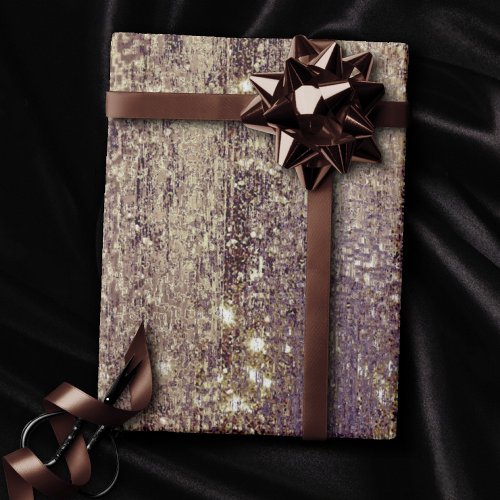 Glitzy Foil  Golden Bronze Copper Faux Sparkle Wrapping Paper