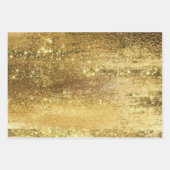Glitzy Foil | Golden Bronze Copper Faux Sparkle Wrapping Paper Sheets (Front)
