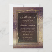 Glitzy Foil | Golden Bronze Copper Glam Graduation Invitation (Front)