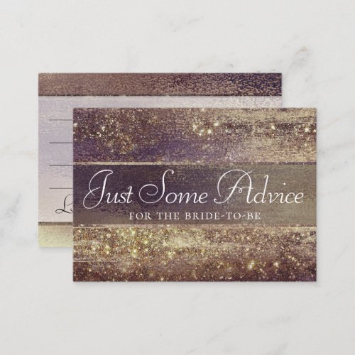 Glitzy Foil  Golden Bronze Faux Sparkle Advice Enclosure Card