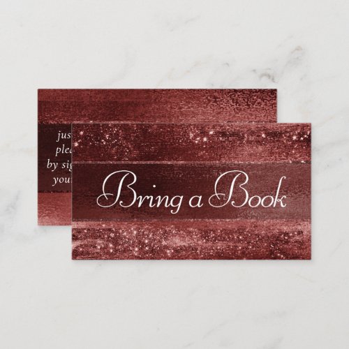 Glitzy Foil  Henna Crimson Red Baby Book Request Enclosure Card