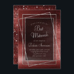 Glitzy Foil | Henna Crimson Red Bar or Bat Mitzvah Invitation<br><div class="desc">Rich, dark, and sophisticated palette in deep modern shades of an original luxurious and simple faux metallic glitter ombre texture on a matching monochrome background. This watercolor effect is perfect for a chic and uniquely elegant theme. The design features a completely customizable text template and mixed medium gradient that adds...</div>