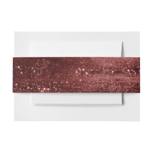 Glitzy Foil  Henna Crimson Red Faux Glitter Shine Invitation Belly Band