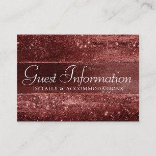 Glitzy Foil Henna Crimson Red Glitter Details Enclosure Card