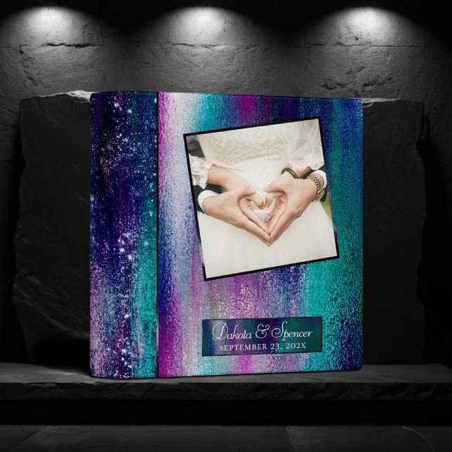Glitzy Foil | Holographic Iridescent Ombre Photo 3 Ring Binder (Creator Uploaded)