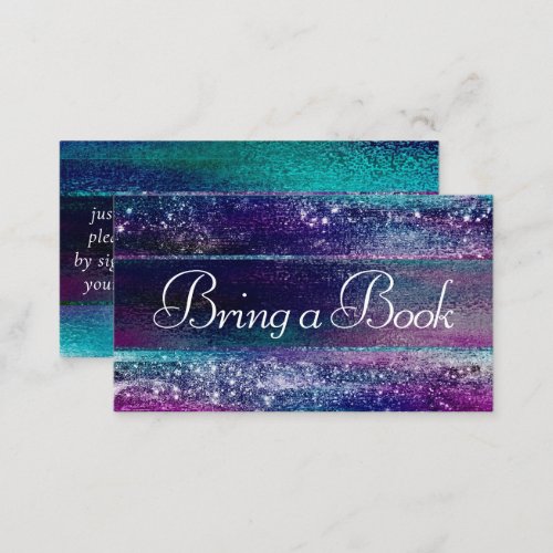 Glitzy Foil  Holographic Ombre Baby Book Request Enclosure Card