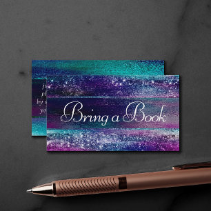 Glitzy Foil Holographic Ombre Baby Book Request Enclosure Card