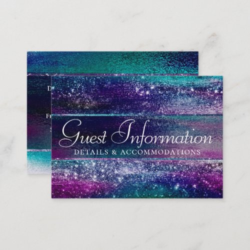 Glitzy Foil  Holographic Ombre Guest Information Enclosure Card