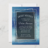 Glitzy Foil | Ice Blue Faux Iridescent Sweet 16 Invitation (Front)