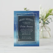 Glitzy Foil | Ice Blue Faux Iridescent Sweet 16 Invitation (Standing Front)