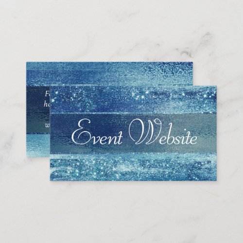 Glitzy Foil  Ice Blue Faux Iridescent Website Enclosure Card