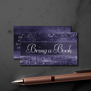 Glitzy Foil   Indigo Midnight Purple Book Request Enclosure Card