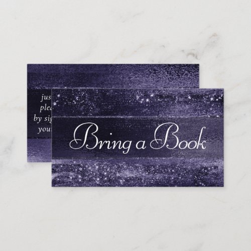 Glitzy Foil  Indigo Midnight Purple Book Request Enclosure Card