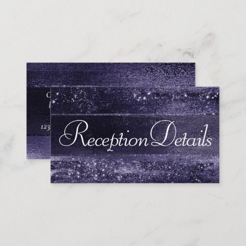 Glitzy Foil  Indigo Midnight Purple Reception Enclosure Card