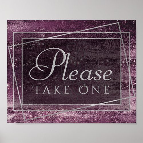Glitzy Foil  Mauve Pink Dusty Rose Take One Poster