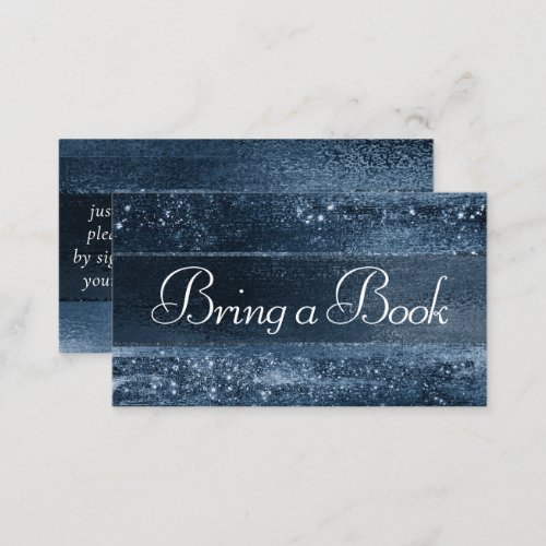 Glitzy Foil  Navy Blue Faux Glitter Book Request Enclosure Card