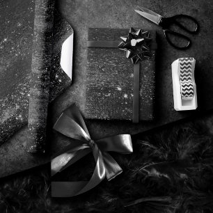 Glitzy Foil Platinum Silver Faux Chrome Shimmer Wrapping Paper