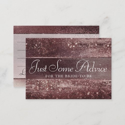 Glitzy Foil  Rose Gold Mauve Blush Pink Advice Enclosure Card