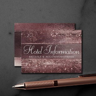 Glitzy Foil Rose Gold Mauve Pink Blush Details Enclosure Card