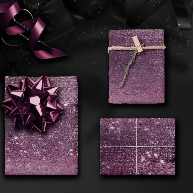 Glitzy Foil | Rose Gold Mauve Pink Blush Faux Glam Wrapping Paper Sheets (Creator Uploaded)
