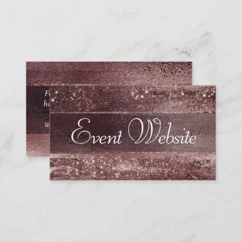 Glitzy Foil  Rose Gold Mauve Pink Blush Website Enclosure Card