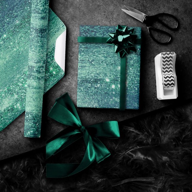 Glitzy Foil | Seafoam Iridescent Green Faux Shine Wrapping Paper (Creator Uploaded)