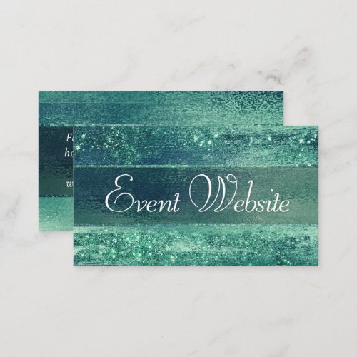 Glitzy Foil  Shamrock Green Glam Event Website Enclosure Card