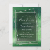 Glitzy Foil | Shamrock Green Sparkle Graduation Invitation (Front)