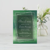 Glitzy Foil | Shamrock Green Sparkle Graduation Invitation (Standing Front)