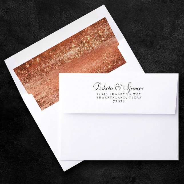 Glitzy Foil | Terracotta Dusty Orange Faux Shimmer Envelope Liner (Creator Uploaded)