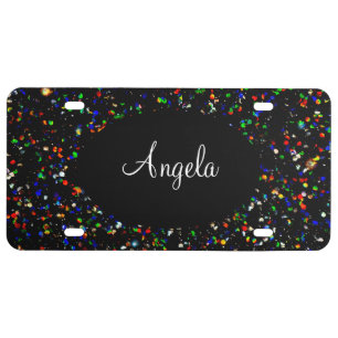 Glitzy Girly Monogrammed License Plate