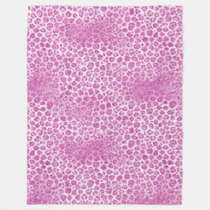 Glitzy Girly Pink Leopard Print Fleece Blanket