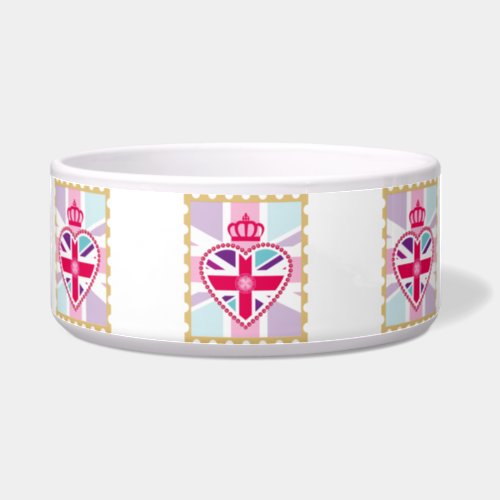 Glitzy Girly Union Jack Heart and Crown Stamp Bowl