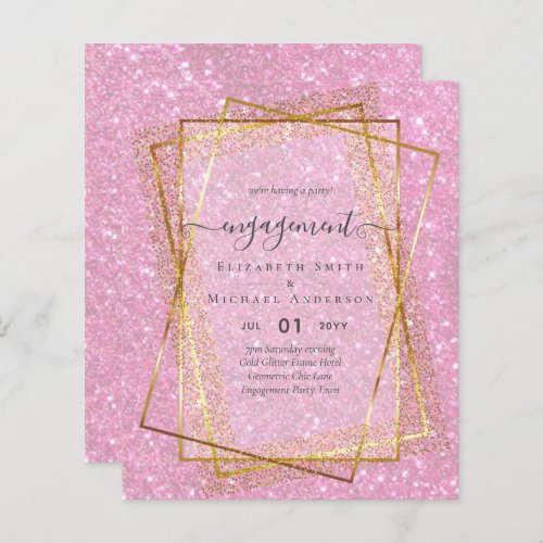 Glitzy Glam ENGAGEMENT Party Invitations BUDGET