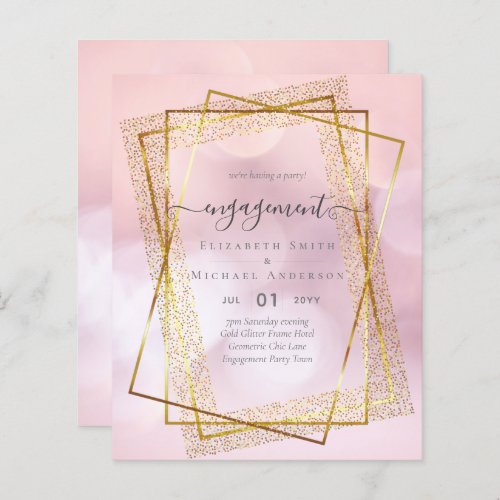 Glitzy Glam ENGAGEMENT Party Invitations BUDGET