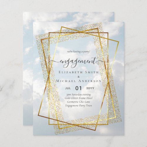 Glitzy Glam ENGAGEMENT Party Invitations BUDGET