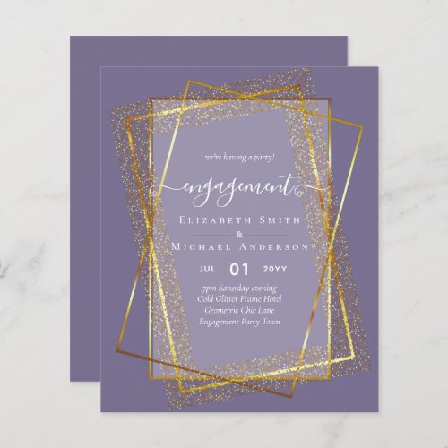 Glitzy Glam ENGAGEMENT Party Invitations BUDGET