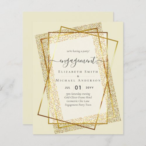 Glitzy Glam ENGAGEMENT Party Invitations BUDGET