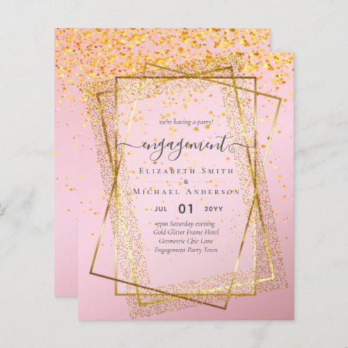 Glitzy Glam ENGAGEMENT Party Invitations BUDGET