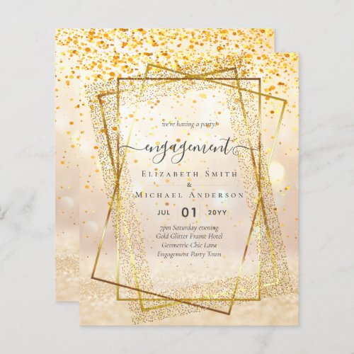 Glitzy Glam ENGAGEMENT Party Invitations BUDGET