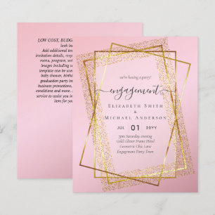 Glitzy Glam ENGAGEMENT Party Invitations BUDGET
