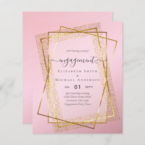 Glitzy Glam ENGAGEMENT Party Invitations BUDGET